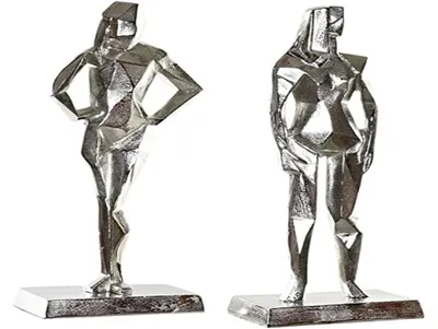 Dekofigur aus Aluminium, 2 Stück, 23 x 13 x 62 cm