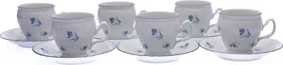 Produktbild von Thun 1794 Bernadotte, Tassen und Untertassen 240 ml, blaue Rosen, Thun, 6 Stück