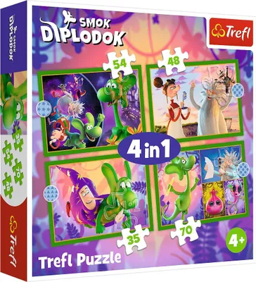 Produktbild von Trefl Diplodocus Puzzle-Set 4 in 1