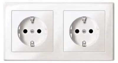 Obrázok produktu pre Merten SCHUKO zásuvka pws/gl dvojitá MEG2328-1419