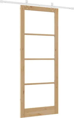 Immagine prodotto di Porta scorrevole vidaXL, 93 x 232 cm, legno massello di pino e vetro, finitura naturale