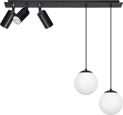Zdjęcie produktu dla Żyrandol ALBIO czarno-biały 5xE14x40W metal wym:85x68x14cm IP20 Kaja