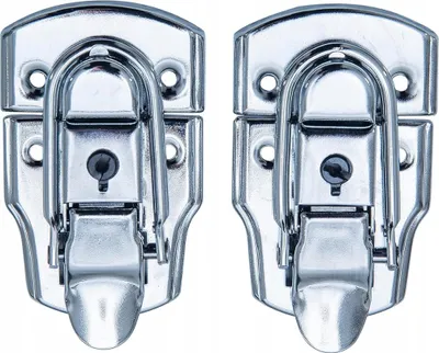 Zdjęcie produktu dla ZAPIĘCIE ZACISKOWE Z ZAMKIEM|2 SZTUKI | 45 x 75 mm | SREBRNE OCYNKOWANE