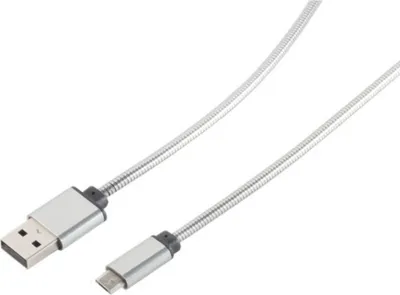 Produktbild von S-Conn 14-11001 USB Kabel 1 m USB 2.0 USB A Micro-USB B Silber (77478-25)