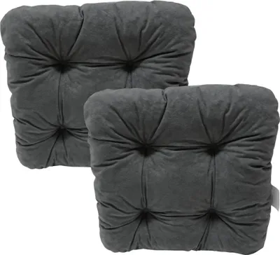 Zdjęcie produktu dla 2-Pak poduszki pikowane na krzesło szare 38x38x8 cm - 1008 stylowe siedziska kuchenne