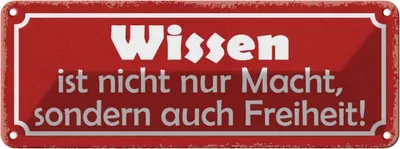 Produktbild von vianmo Blechschild 10x27 cm wissen ist nicht nur Macht Dekoration