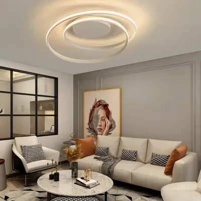 Produktbild von Deckenleuchten, LED Deckenleuchte, Ring-Design, Deckenlampe, Stufenlos dimmbar mit Fernbedienung, Wohnzimmerlampe, für Schlafzimmerleuchte Weiß