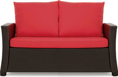 Produktbild von Gartenkissen Set Rot – 110x50 + 2x50x56 cm – Für Gartensofa – Weiche Auflagen für Rattan/Polyrattan – Abnehmbare Bezüge