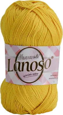 Produktbild von 50g Strickgarn Hanimeli Giza Baumwolle mercerisiert Sommerwolle Sommergarn Häkelgarn, Farbe:913 gelb