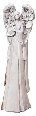 Produktbild von Gilde Figur, Engel, "Orgelspiel", Magnesia, grau, VE 1, L. 19 cm, B. 20 cm, H. 70 cm 55975