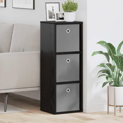 Image de Maison Exclusive - Buffet noir aspect chêne 30,5 x 27 x 84,5 cm