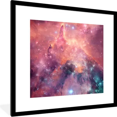 Produktbild von MuchoWow® Gerahmtes Poster Weltraum - Sterne - Universum 40x40 cm - Poster mit Schwarzem Bilderrahmen Wandposter Rahmen Foto Bilder - Poster - Plakat im Rahmen