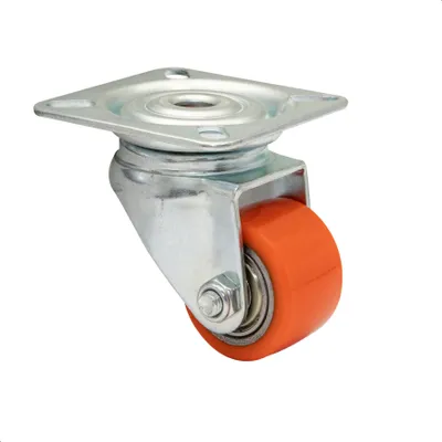 Produktbild von WAGNER Soft-Lenkrolle MINI - Ø 35 mm, Kugellager, Stahl & Gusseisen, rot/silber, Platte, Tragkraft100 kg - 04693501