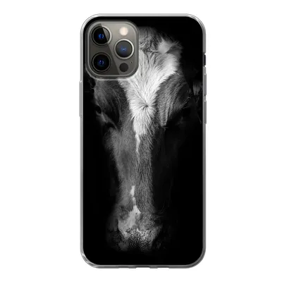 Produktbild von MuchoWow® Handyhülle Schutzhülle Hülle für iPhone 13 Pro Kuh - Tiere - Schwarz Silikon Softcase Handy Hülle - Handy-Tasche