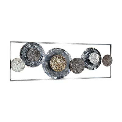 Produktbild von Kobolo Wandbild Wanddeko Metallbild 3D-Bild - BLOSSOM - anthrazit silber gold - ca 31x91 cm - Wandkunst Wall Picture Deco Deko Wohnzimmer Einrichtung