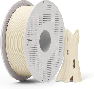 Produktbild von Bambu Lab PLA Wood Filament 1,75mm 1kg - White Oak (Weißeiche) mit Spule