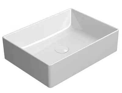 Immagine prodotto di Sapho GSI Kube X - Lavabo da appoggio, 50x37 cm, senza sfioratore, ExtraGlaze, bianco 942911