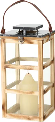Produktbild von Laterne - Braun - Spießtanne - Glas - 20 x 43 cm