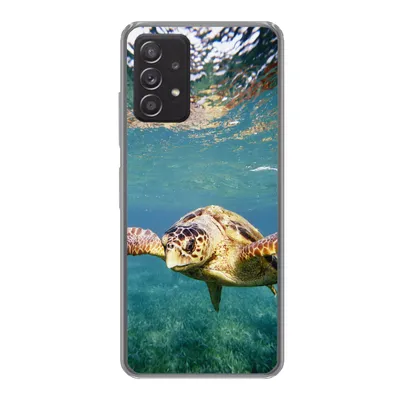Produktbild von MuchoWow® Handyhülle Schutzhülle Hülle für Samsung galaxy a73 Schildkröte - Wasser - Blau Silikon Softcase Handy Hülle - Handyhülle