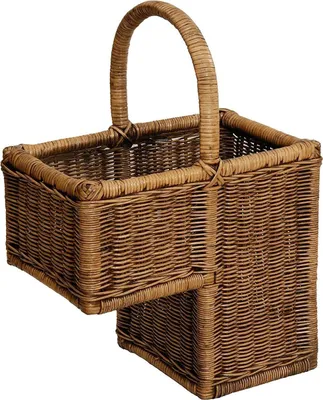 Zdjęcie produktu dla KRINES HOME Koszyk na schody z uchwytem do przenoszenia - Darmowa dostawa w Niemczech (Vintage Brown)