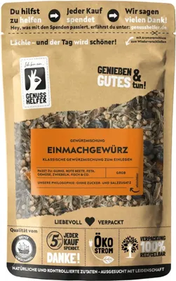 Produktbild von Einmachgewürz, grob, perfekt zum Einlegen von Gurken und Gemüse, 10 x 100g