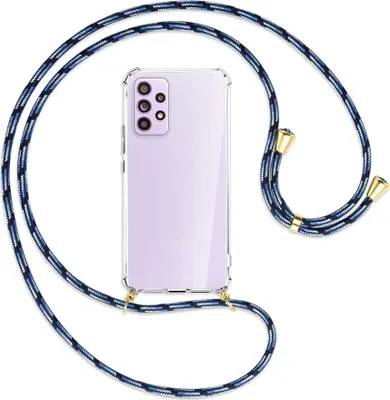 Produktbild von Handykette Backcover-Schutzhülle mit Band (Metall goldfarben) für Samsung Galaxy A53 5G - Blautöne
