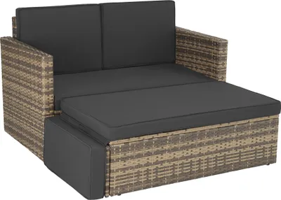 Produktbild von tectake Rattan Lounge Korfu UV-beständig Polyrattan Nature 119x64.5x71.5cm Sofa