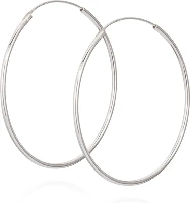 Produktbild von Paar 925 Sterling Silber Creole Ohrringe Ohrschmuck Ohrhänger 45mm 5169