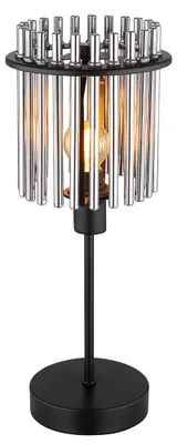 Produktbild von LED Tischleuchte, Metall, Glasstäbe, rauchfarben, E14, H 37,5 cm
