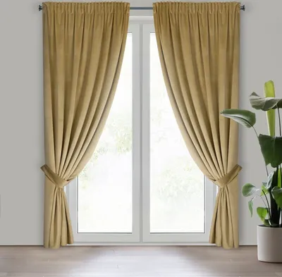 Produktbild von Vorhang ANTARA dunkelbeige 140x300 cm Kräuselband TROCZ