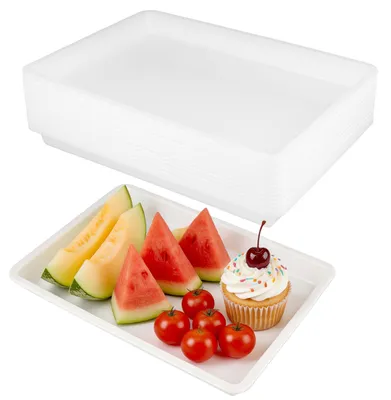 Productafbeelding van Solidchoice - 16 Stuks Grote Plastic Activiteit Bins 39.5x28.5cm Wit
