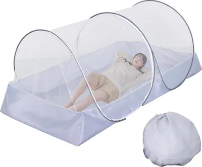 Produktbild von Pop-up Einzelbett Moskitonetz 200 x 100 x 73 cm - faltbares Mückennetz für Reisen ohne Aufhängung, geeignet für Zuhause und Camping
