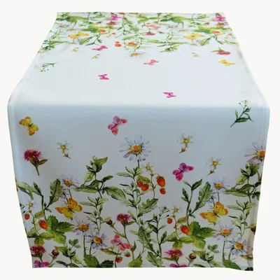 Produktbild von Tischwäsche mit Blumen und Schmetterlinge 40 x 90 cm