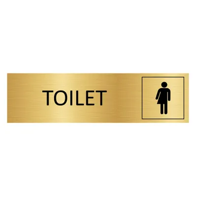 Produktbild von CombiCraft Aluminium Türschild Gold Toilet genderneutraal 165x45mm mit 3M-Tape