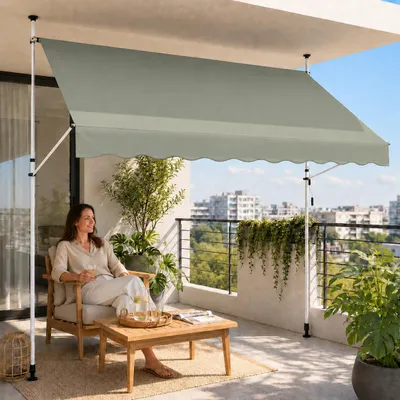 Produktbild von Strattore Klemmmarkise / Balkonmarkise Sonnenschutz 350 cm - Matcha Grün