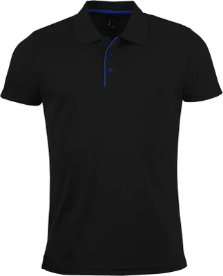 Produktbild von SOLS Herren Pique Polo Shirt Performer, Kurzarm PC2162 (3XL) (Schwarz)