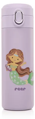 Immagine prodotto di Bottiglia con cannuccia in silicone per bambini, acciaio inox, 350 ml, viola, Reer 90104
