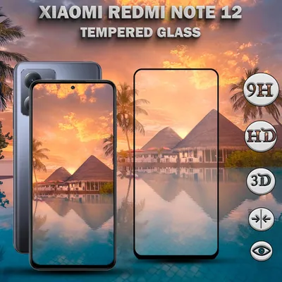Obrázek produktu pro 1-balení Xiaomi Redmi Note 12 Ochranné sklo na displej - Tvrzené sklo 9H - Super kvalita 3D
