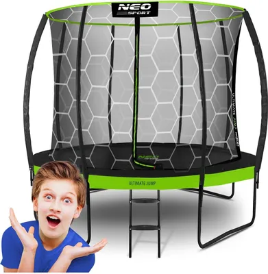 Zdjęcie produktu dla Profilowana trampolina ogrodowa 252cm z wewnętrzną siatką ochronną Neo-Sport