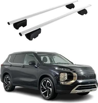 Obrázok produktu pre Základný nosič strešného nosiča pre Mitsubishi Outlander 2021-2023 kovový strieborný ABE 2x