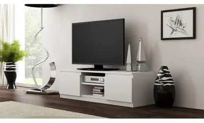 Zdjęcie produktu dla Topeshop RTV120 BIEL, Biały, Płyta wiórowa, Biały, Płyta wiórowa, 2 pół., Biały