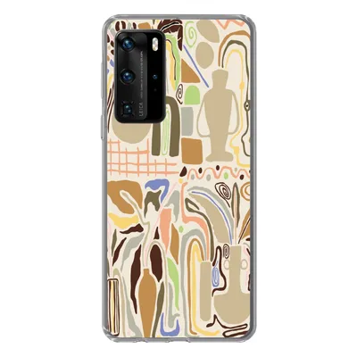 Produktbild von MuchoWow® Handyhülle Schutzhülle Hülle für Huawei P40 Pro Blume - Abstrakt - Vase - Blumentopf Silikon Softcase Handy Hülle - Schutz