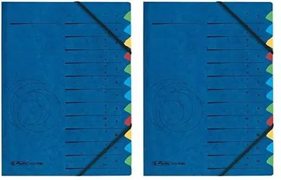 Image de Pochette d'archivage A4 bleue, 12 pièces