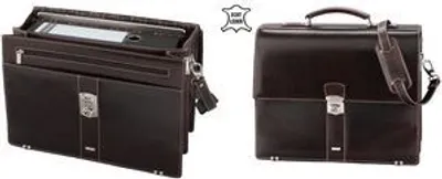 Produktbild von Alassio Aktentasche "MONACO" Leder dunkelbraun antik