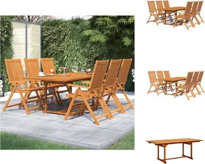 Produktbild von vidaXL 7-tlg. Garten-Essgruppe Massivholz Akazie -  Gartenmöbel-Sets