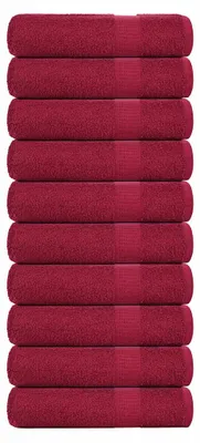 Zdjęcie produktu dla Ręczniki kąpielowe vidaXL FROGN, 10 szt., kolor bordowy, 70 x 140 cm, 360 g/m²