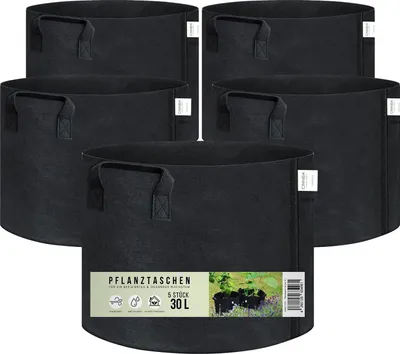 Produktbild von CINNEA Pflanztasche 30L aus Filz-Stoff, 5 Stück, Pflanzsack