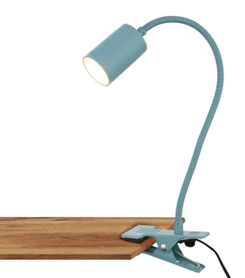 Image de Lampe de bureau avec interrupteur à cordon, lumière de couleur blanc chaud, pivotante, avec prise, lampe de lecture, lampe à pince