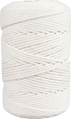 Obrázok produktu pre Weißes Makramekabel 4mmx21,9 Yards Seilbaumwolle für Wandhänge Pflanzen Bügel Handwerk Stricken
