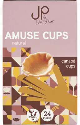 Produktbild von Jos Poell Krokante Cupjes Naturel 72g – Knusprige, leichte Waffelbecher Snack